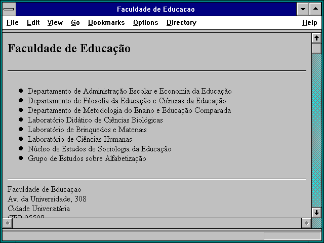 Screenshot of Faculdade de Educacao
