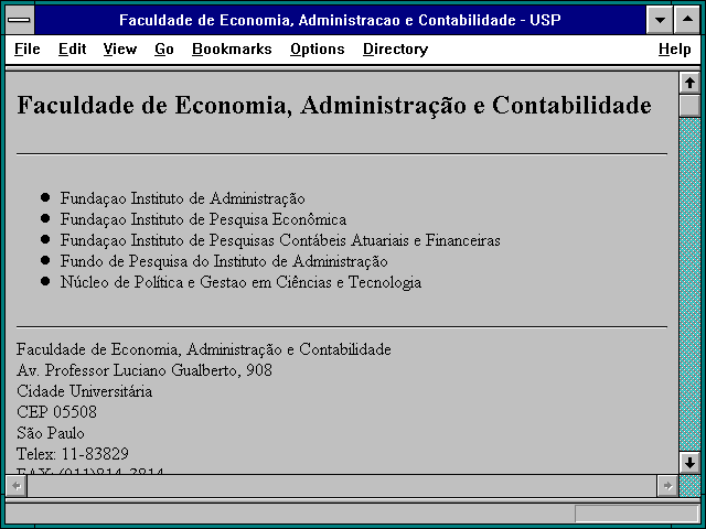 Screenshot of Faculdade de Economia Administracao e Contabilidade - USP