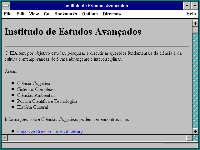 Screenshot of Instituto de Estudos Avancados