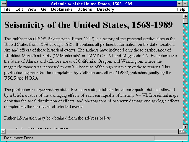 Screenshot of Seismicity of the United States 1568-1989