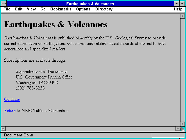Screenshot of Earthquakes & Volcanoes