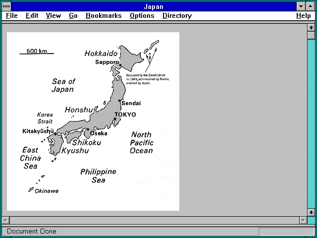 Screenshot of 1994 World Factbook: Japan (U.S. CIA)