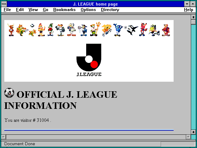 Screenshot of J. LEAGUE home page