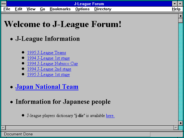 Screenshot of J-League Forum