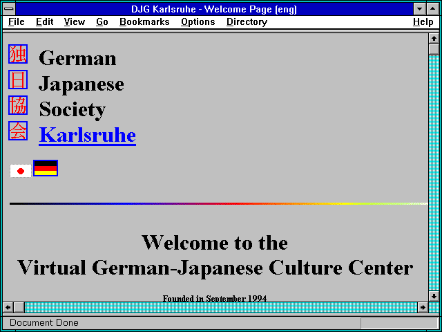 Screenshot of DJG Karlsruhe - Welcome Page (eng)