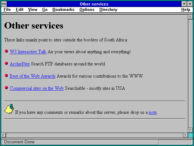 Screenshot of Other services