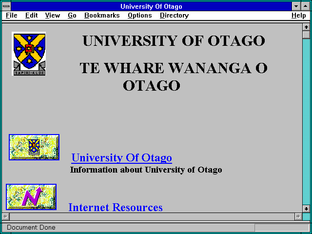 Screenshot of University Of Otago