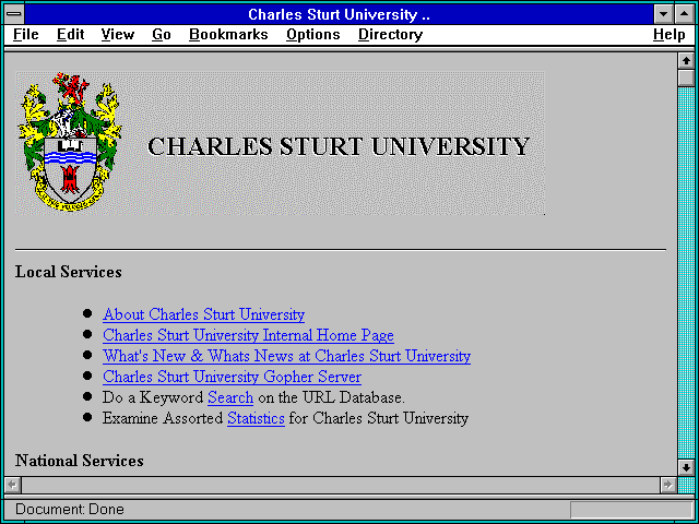 Screenshot of Charles Sturt University ..