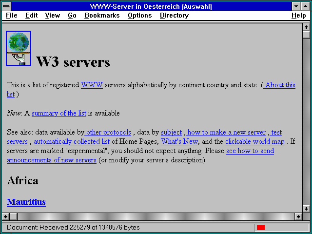 Screenshot of World-Wide Web Servers