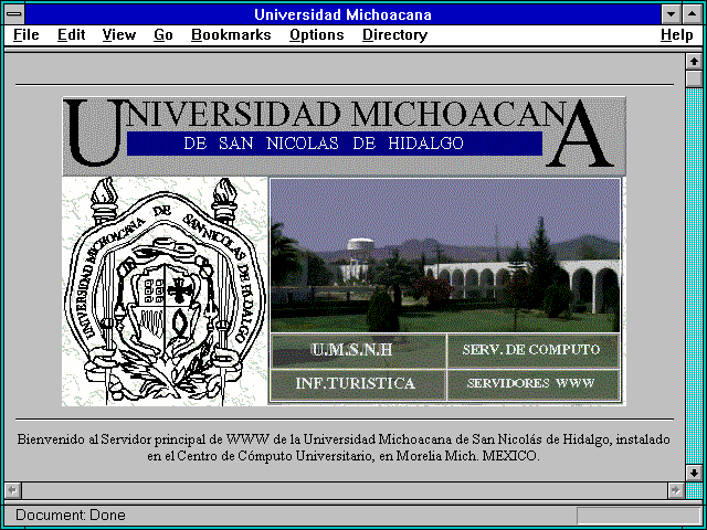 Screenshot of Universidad Michoacana