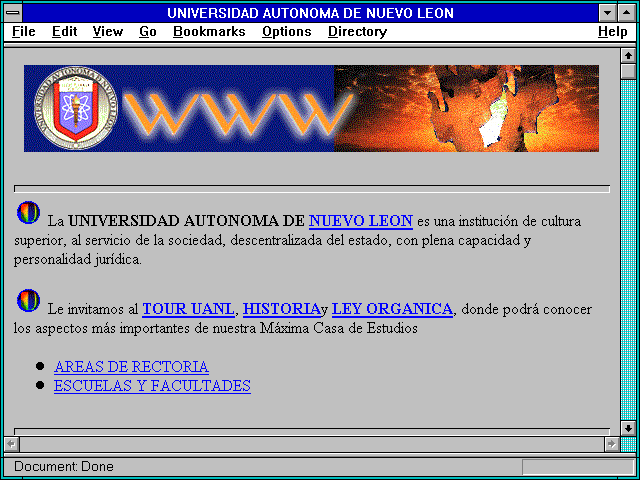 Screenshot of UNIVERSIDAD AUTONOMA DE NUEVO LEON