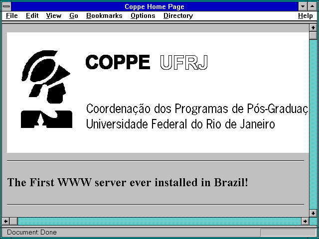 Screenshot of Coppe Home Page