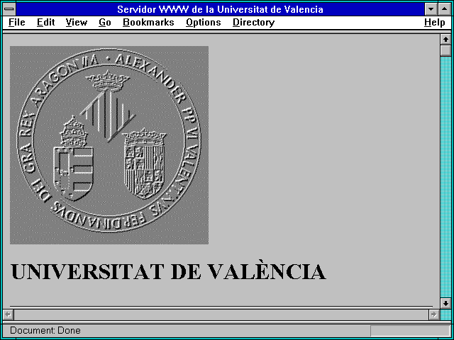 Screenshot of Servidor WWW de la Universitat de Valencia