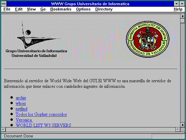 Screenshot of WWW Grupo Universitario de Informatica