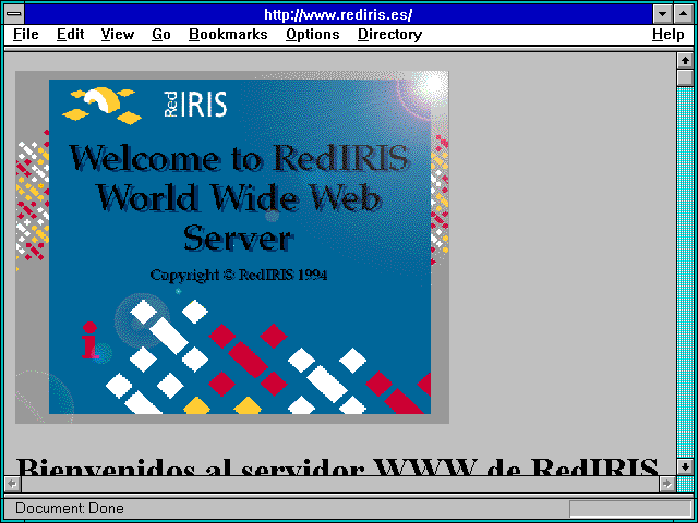 Screenshot of http://www.rediris.es/