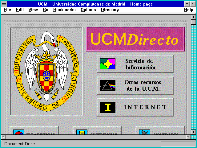 Screenshot of UCM -- Universidad Complutense de Madrid -- Home page