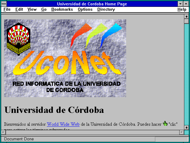 Screenshot of Universidad de Cordoba Home Page