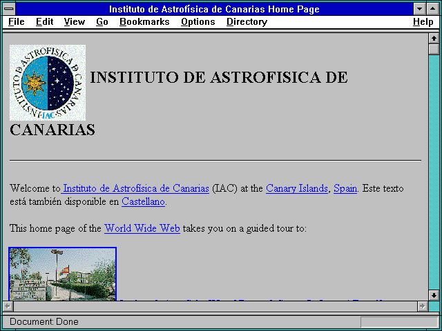 Screenshot of www.iac.es