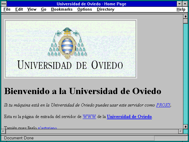 Screenshot of Universidad de Oviedo - Home Page
