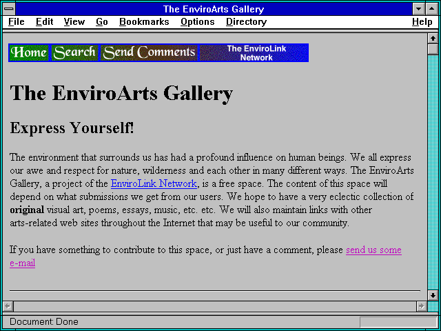 Screenshot of The EnviroArts Gallery