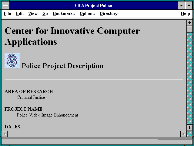 Screenshot of CICA Project Police
