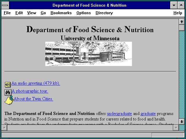 Screenshot of Department of Food Science & Nutrition