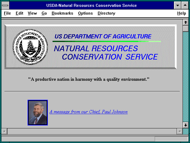 Screenshot of USDA-Natural Resources Conservation Service