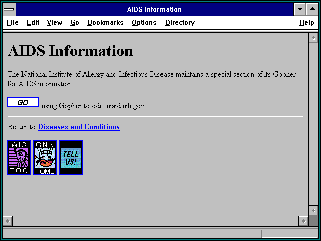 Screenshot of AIDS Information