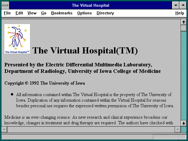 Screenshot of The Virtual Hospital