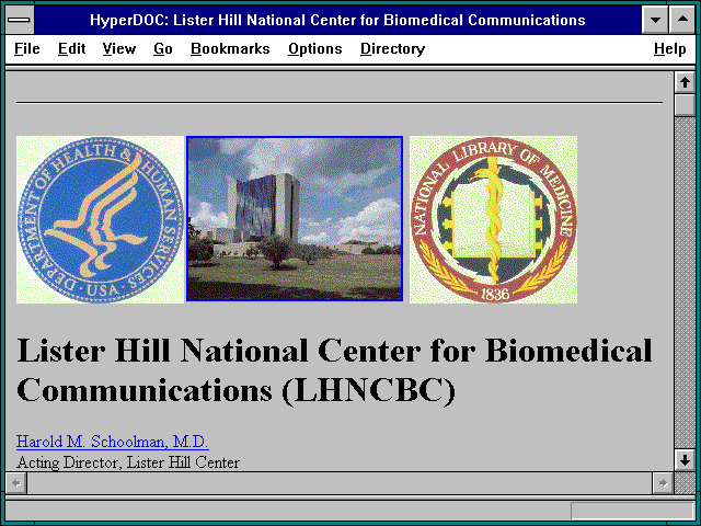 Screenshot of HyperDOC: Lister Hill National Center for Biomedical Communications