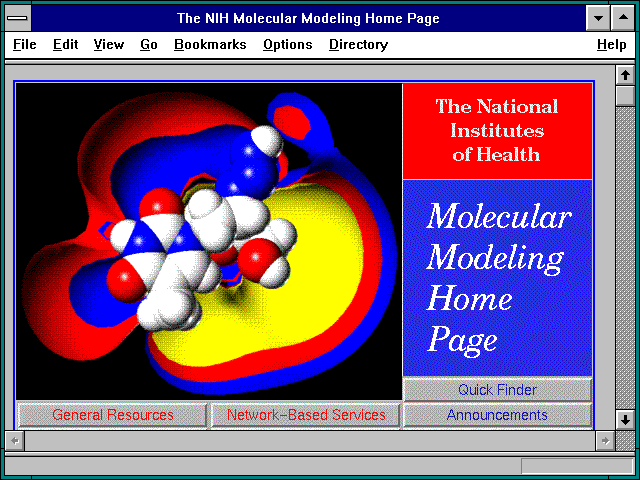 Screenshot of The NIH Molecular Modeling Home Page