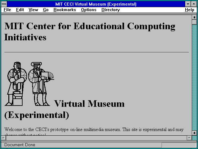 Screenshot of MIT CECI Virtual Museum (Experimental)