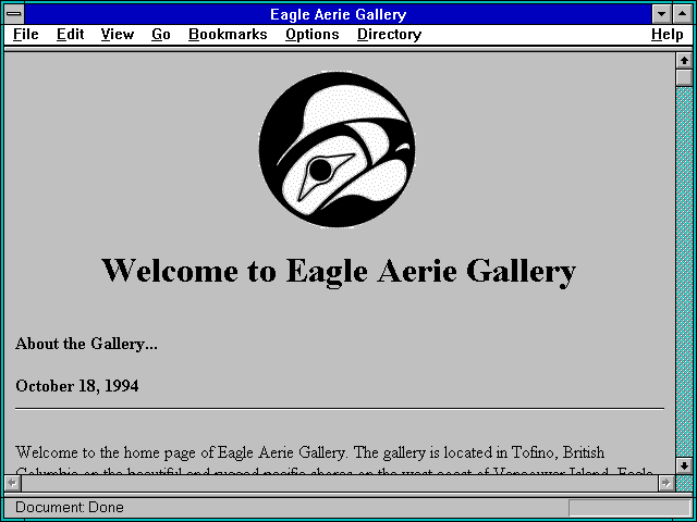 Screenshot of Eagle Aerie Gallery