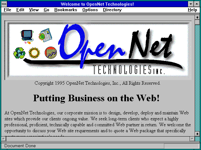 Screenshot of Welcome to OpenNet Technologies!