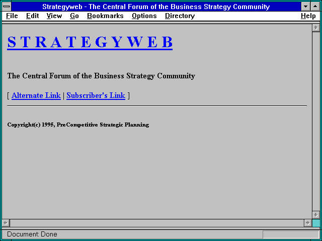 Screenshot of Strategyweb - The Central Forum of the Business Strategy Community