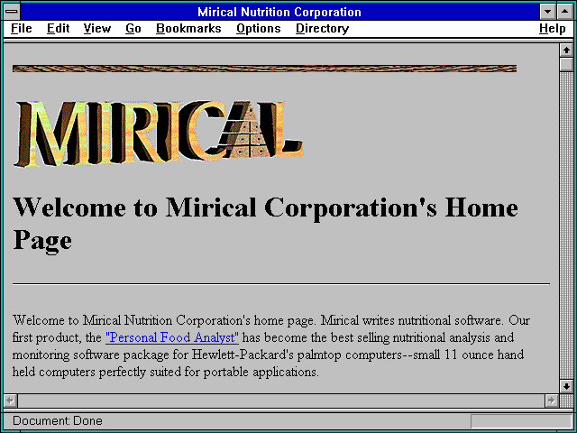 Screenshot of Mirical Nutrition Corporation