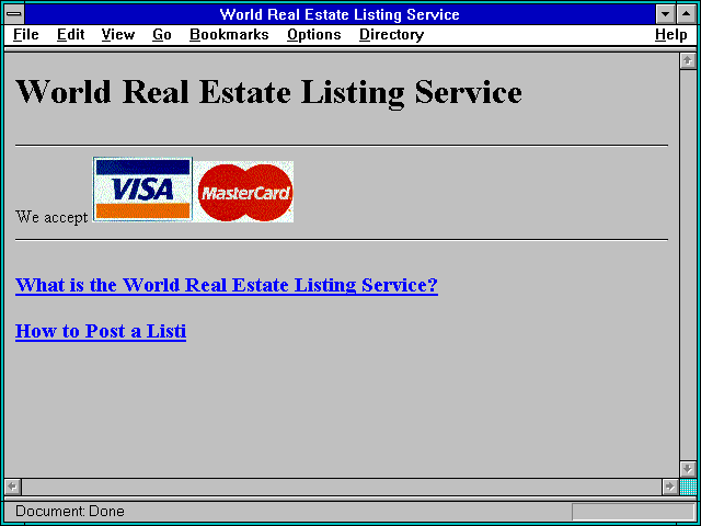 Screenshot of World Real Estate Listing Service