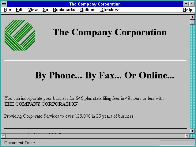 Screenshot of The Company Corporation