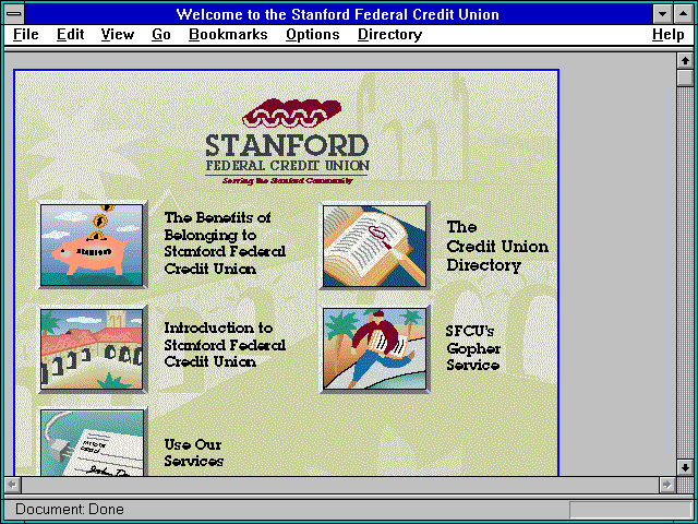 Screenshot of Welcome to the Stanford Federal Credit Union