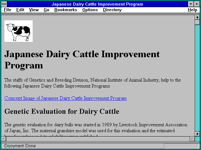 Screenshot of Japan Animal Genome Database