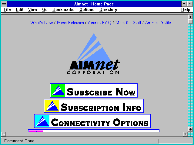 Screenshot of Aimnet - Home Page
