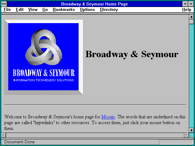 Screenshot of Broadway & Seymour Home Page