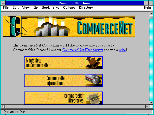 Screenshot of CommerceNet Home