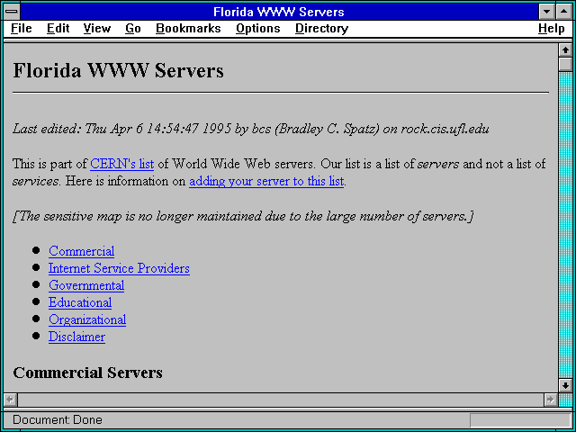 Screenshot of Florida WWW Servers