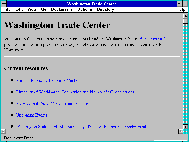 Screenshot of Washington Trade Center