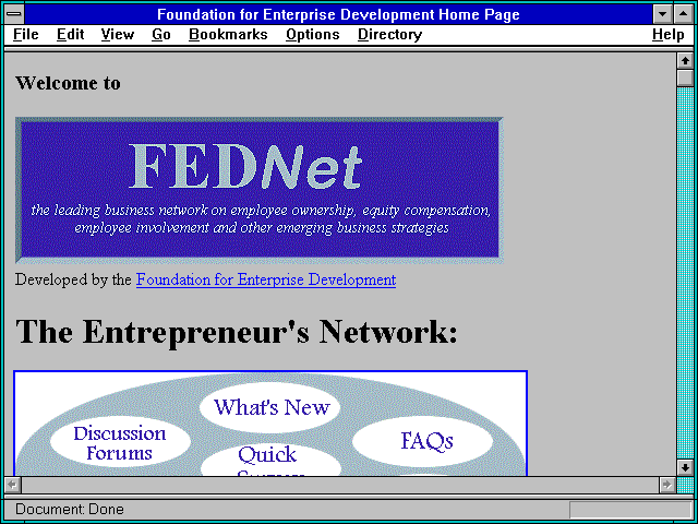 Screenshot of Foundation for Enterprise Development Home Page