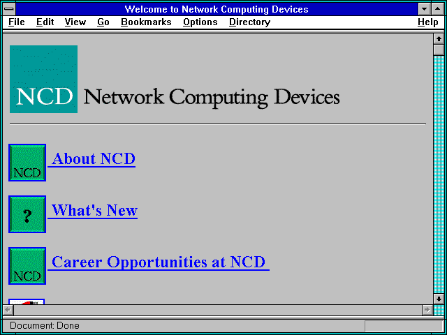 Screenshot of Welcome to Network Computing Devices