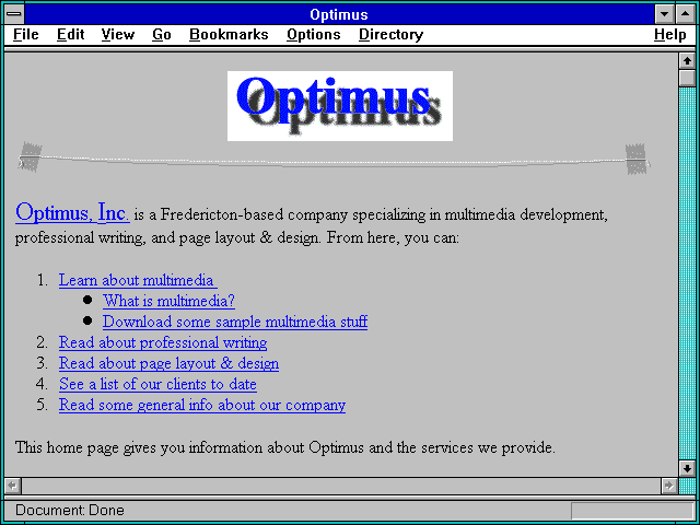 Screenshot of Optimus