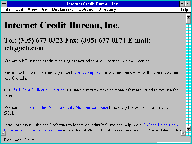 Screenshot of Internet Credit Bureau Inc.