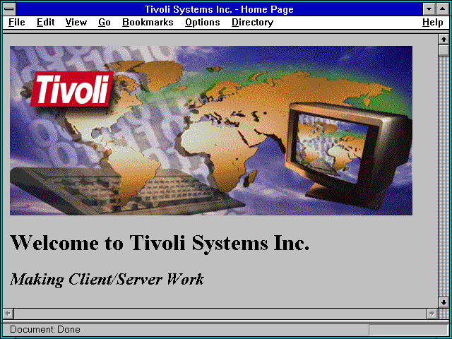 Screenshot of Tivoli Systems Inc. - Home Page